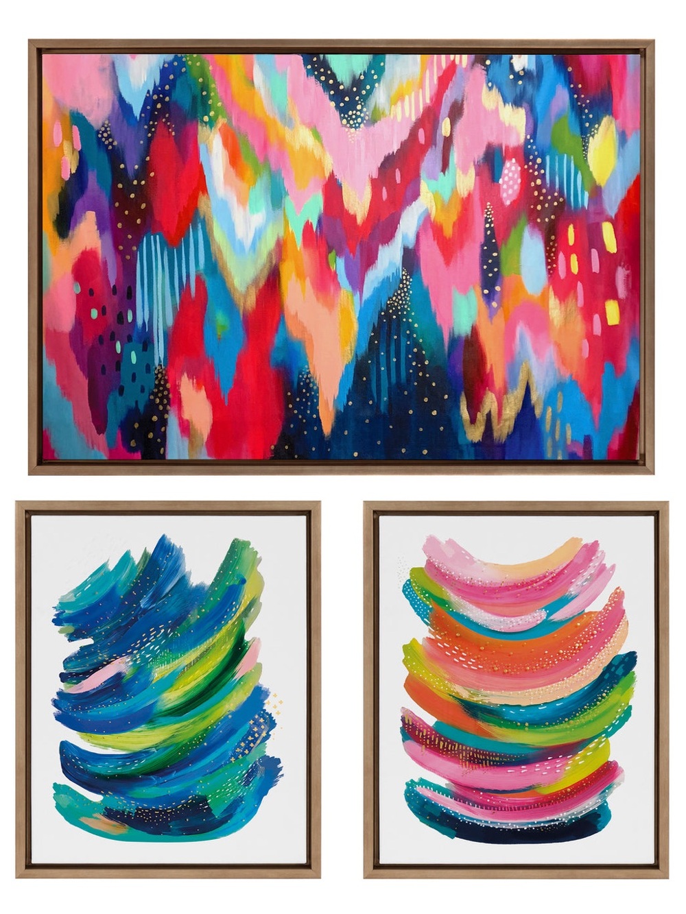 Kate & Laurel Sylvie Brushstroke Framed Canvas Set by Jessi Raulet of Ettavee